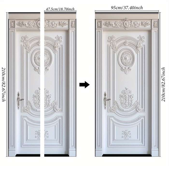 1Pc 76.96x199.9cm Door Window Sticker