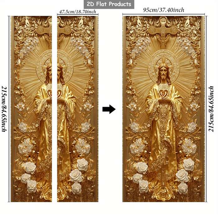 1pc 76.96x199.9cm Jesus Christian Themed Stickers
