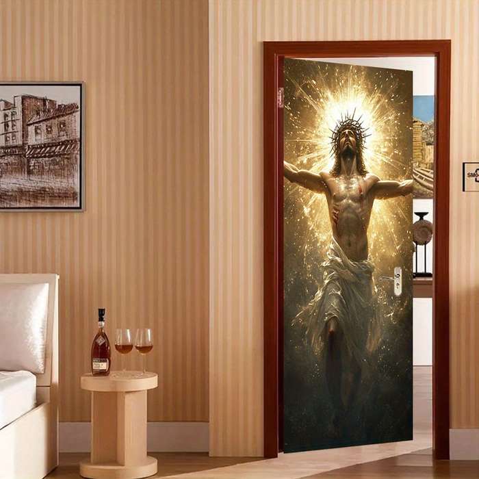1pc 76.96x199.9cm Jesus Christian Themed Stickers