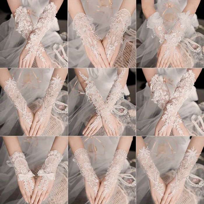 1 Pair Rose Bridal Long Sleeves