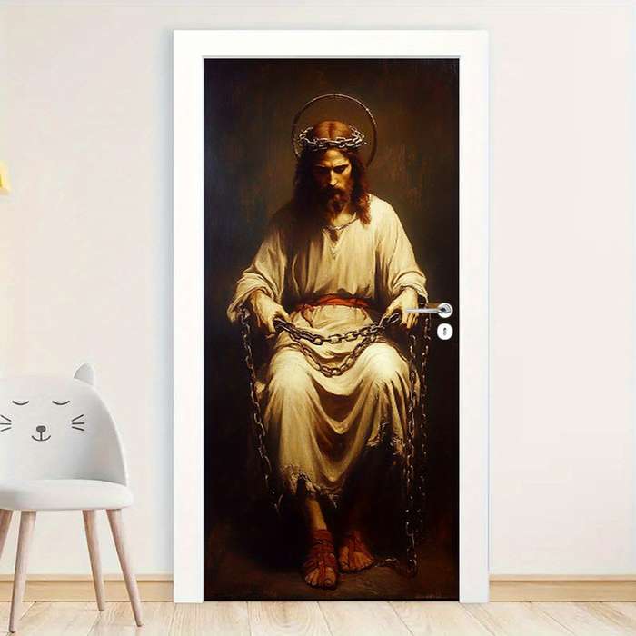 1pc 76.96x199.9cm Jesus Christian Themed Stickers