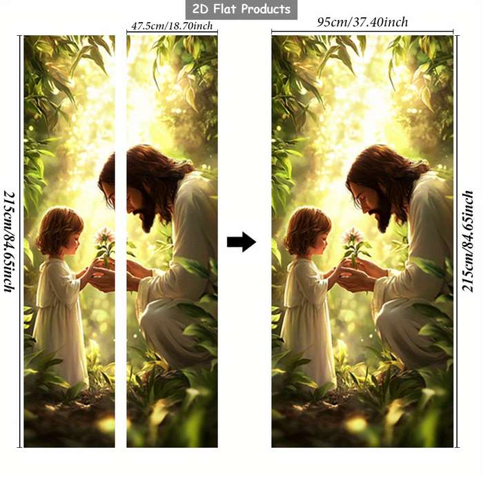 1pc 76.96x199.9cm Jesus Christian Themed Stickers