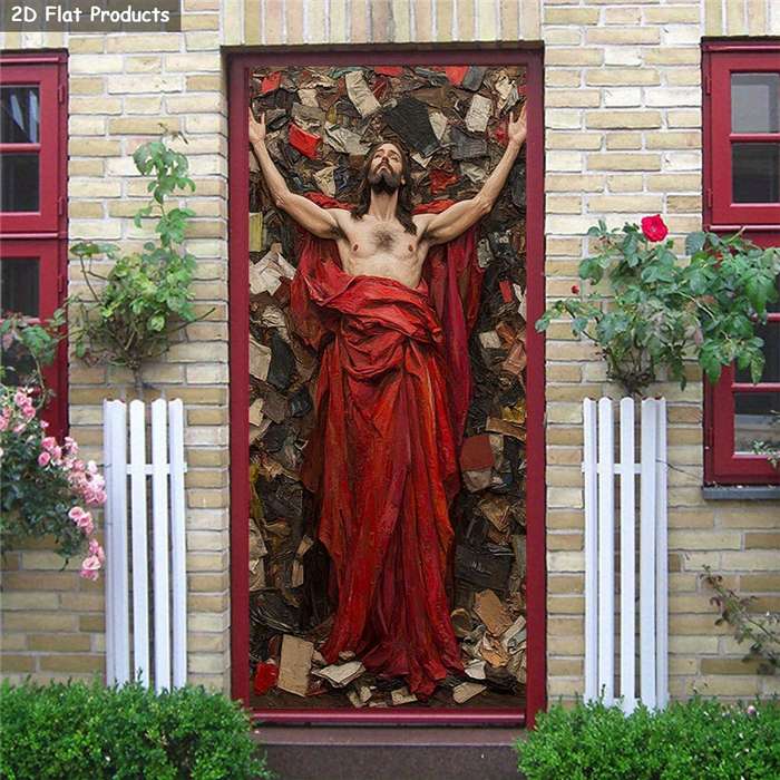 1pc 76.96x199.9cm Jesus Christian Themed Stickers
