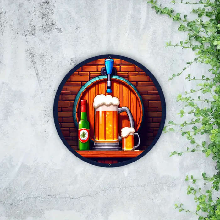 1 8 Round Beer Decorative Sign