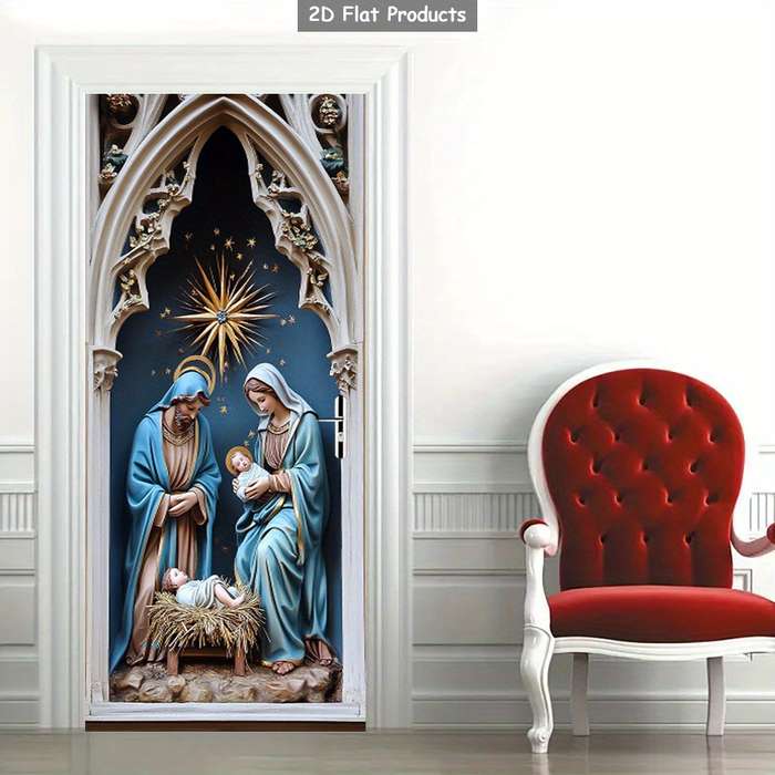 1pc 76.96x199.9cm Jesus Christian Themed Stickers