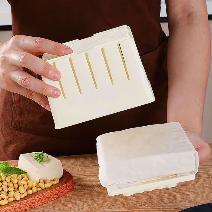 1pc White Plastic Cheese Tofu Press with Multi-Layer Filter Quick and Easy Kitchen Tool for