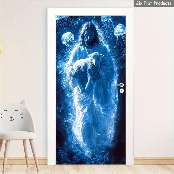 1pc 76.96x199.9cm Jesus Christian Themed Stickers
