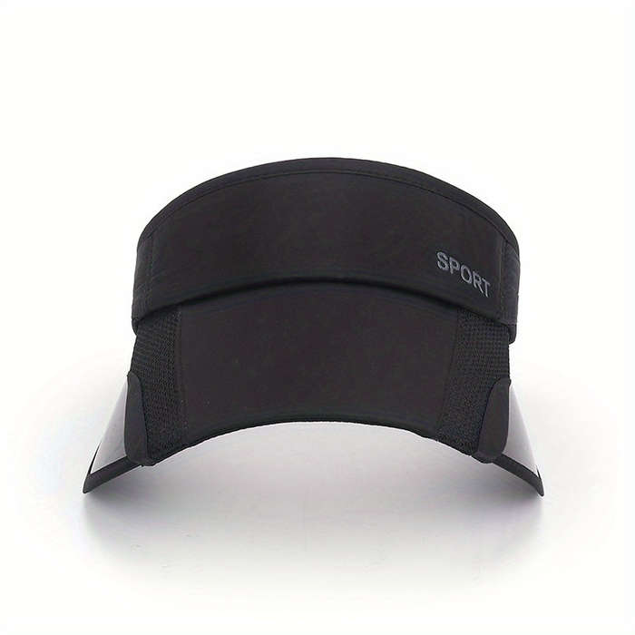 1pc Adjustable Retractable Visor Hat with Large Brim Breathable Polyester Ideal for Tennis Golf