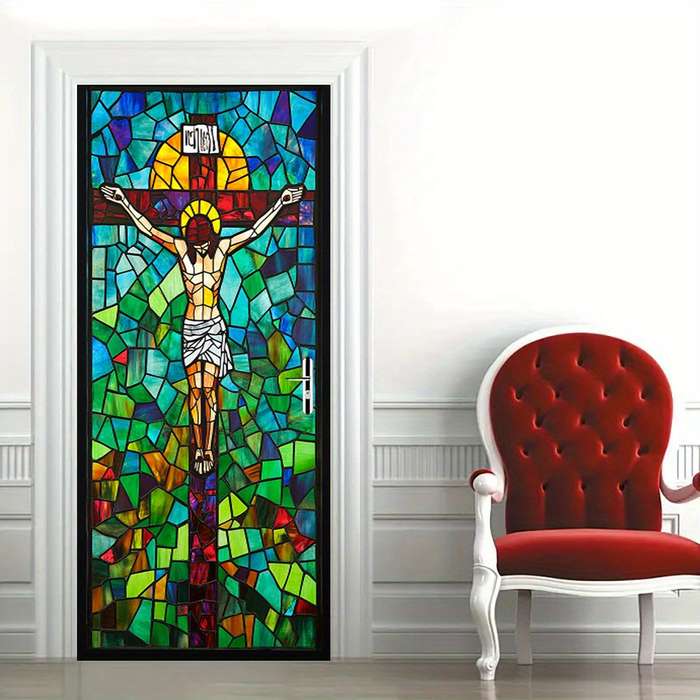 1pc 76.96x199.9cm Jesus Christian Themed Stickers