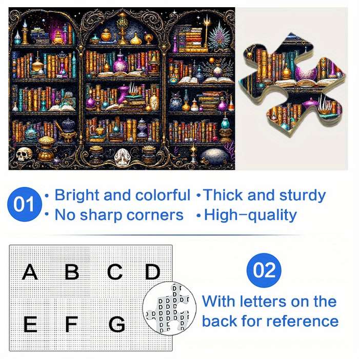 1000pcs Magic Bookshelf Jigsaw Puzzle Large Challenging DIY Puzzle for Adults Fa