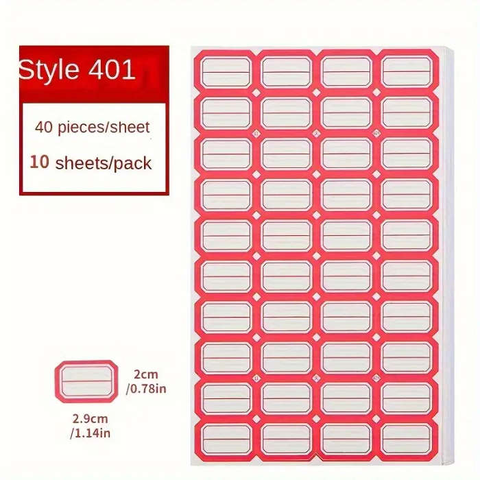 400pcs Self-Adhesive Labels Stickers Handwritten Reusable Price Tags Food Date Markers for Kitchen O