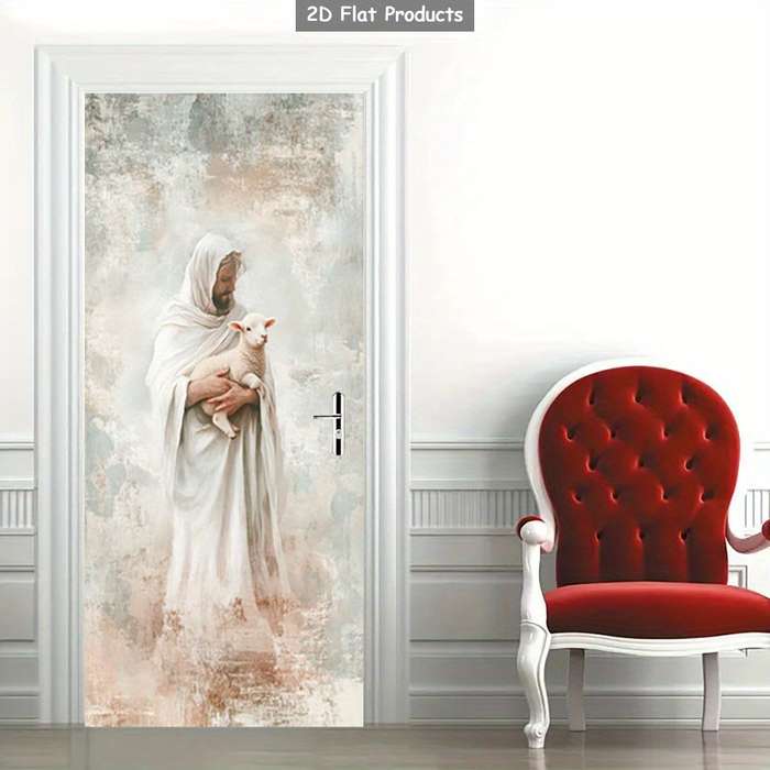 1pc 76.96x199.9cm Jesus Christian Themed Stickers