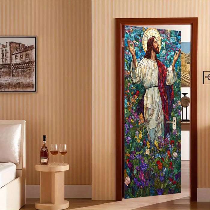 1pc 76.96x199.9cm Jesus Christian Themed Stickers