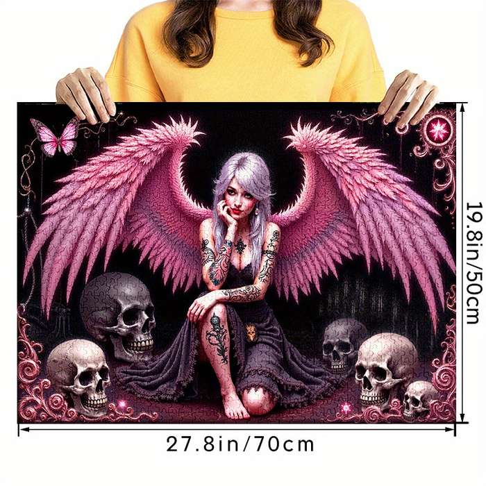 1000pcs Pink Angel Jigsaw Puzzle Large Scratch-Resistant High Quality DIY Brain