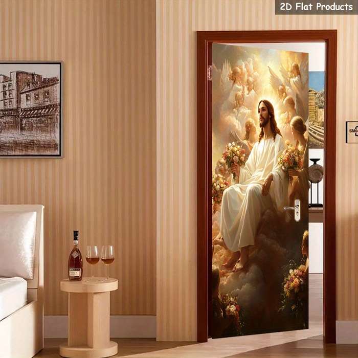 1pc 76.96x199.9cm Jesus Christian Themed Stickers
