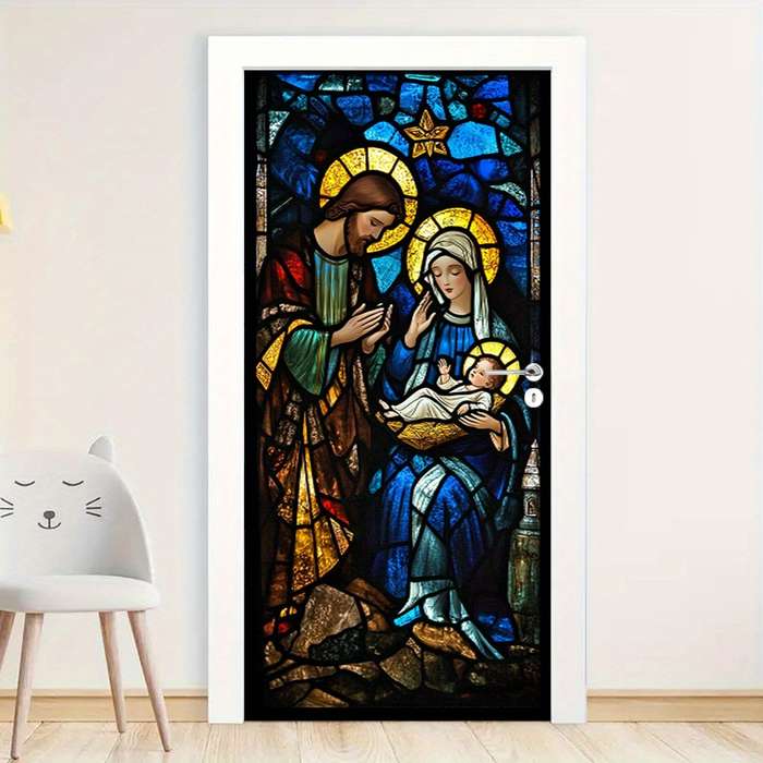 1pc 76.96x199.9cm Jesus Christian Themed Stickers