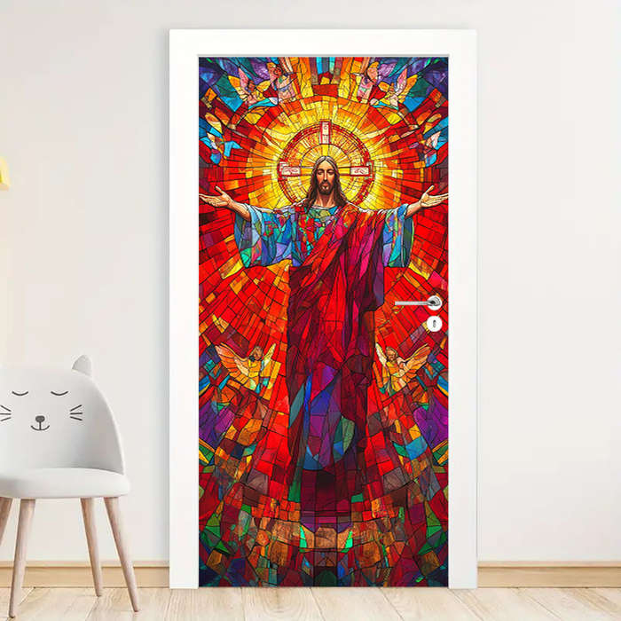 1pc 76.96x199.9cm Jesus Christian Themed Stickers