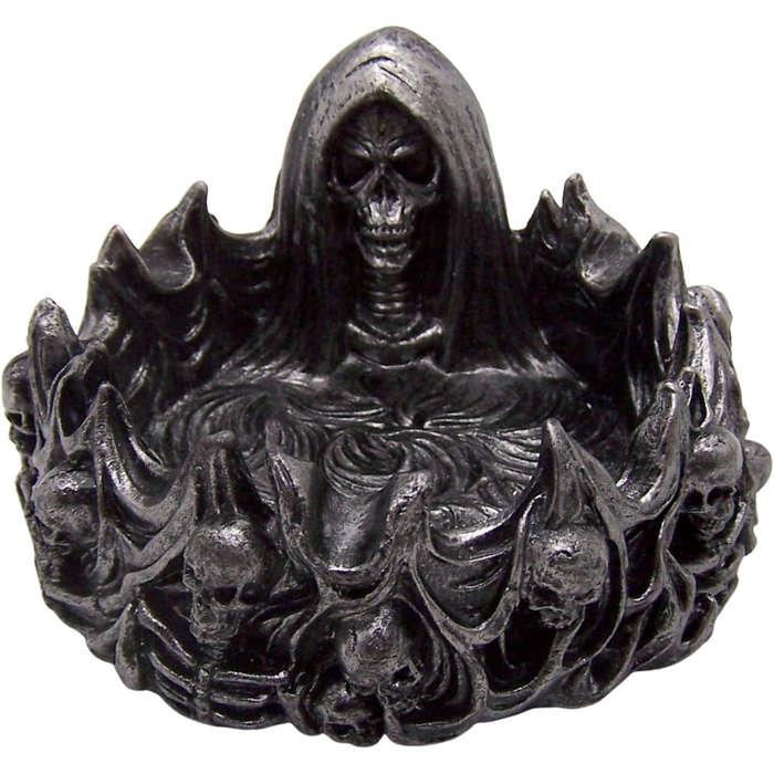 1pc Gothic Skeleton Reaper Ashtray Polyresin Halloween Decor Artistic High-End Smoking Accessory