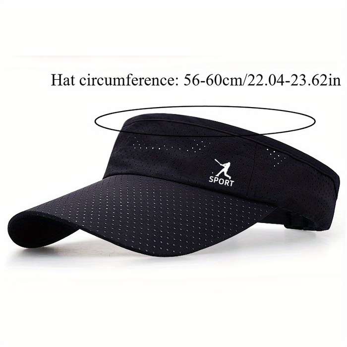1pc Men's Quick-Dry Breathable Sports Cap White Polyester No-Top Duckbill Sun Hat with Adjustabl