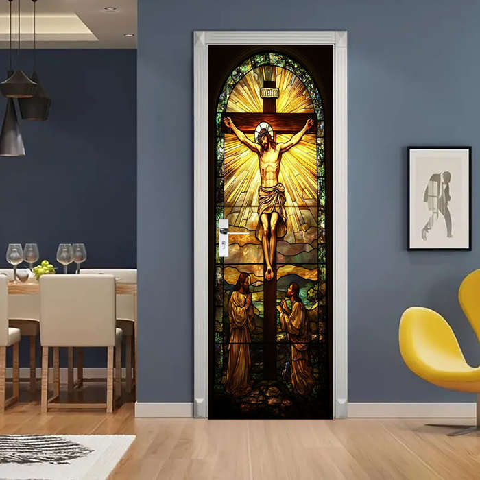 1pc 76.96x199.9cm Jesus Christian Themed Stickers