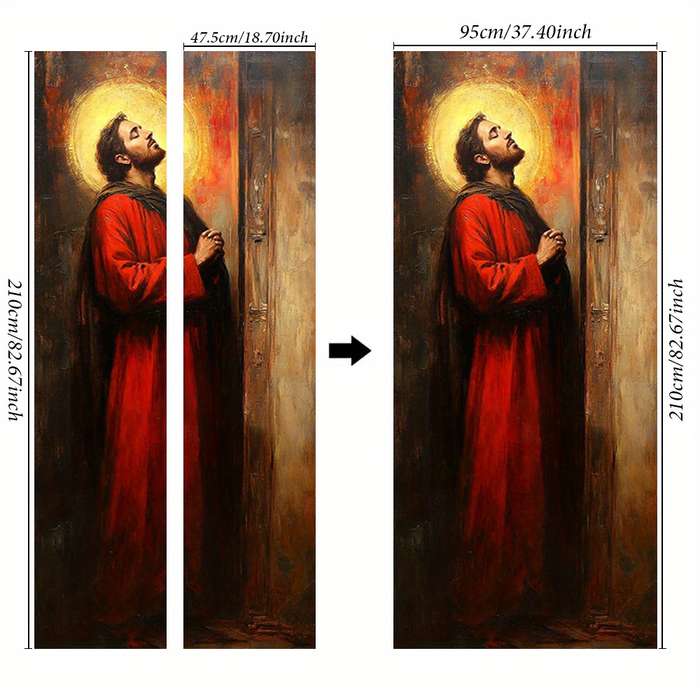 1pc 76.96x199.9cm Jesus Christian Themed Stickers