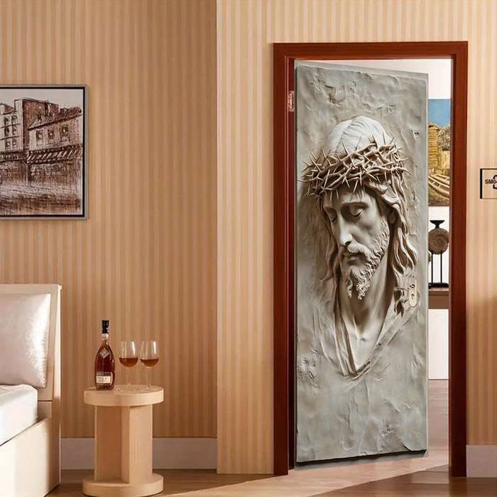 1pc 76.96x199.9cm Jesus Christian Themed Stickers