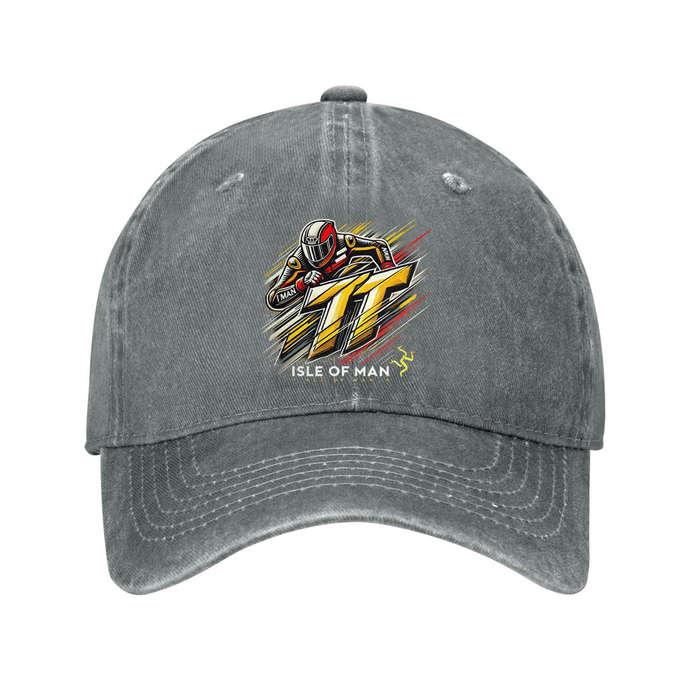 1pc Cotton Isle Of Man TT Baseball Cap Adjustable Lightweight Curved Brim Dad Hat Perfect For Outd