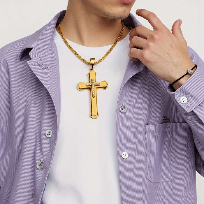 1 Piece Golden Jesus Theme Pendant