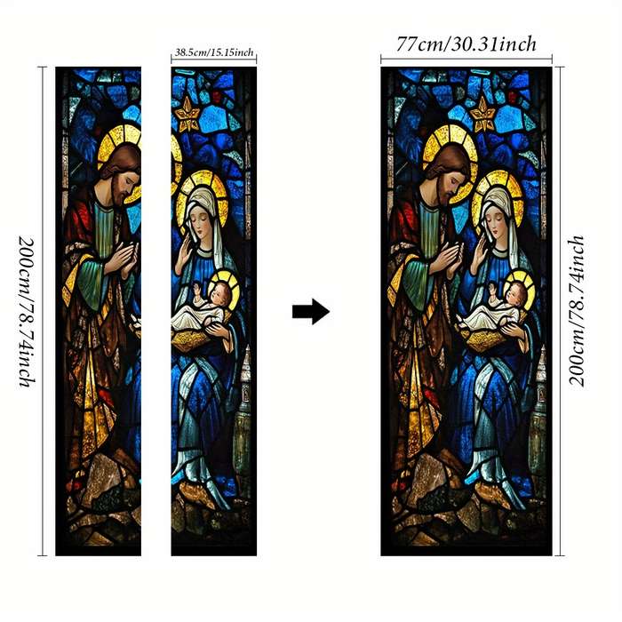 1pc 76.96x199.9cm Jesus Christian Themed Stickers