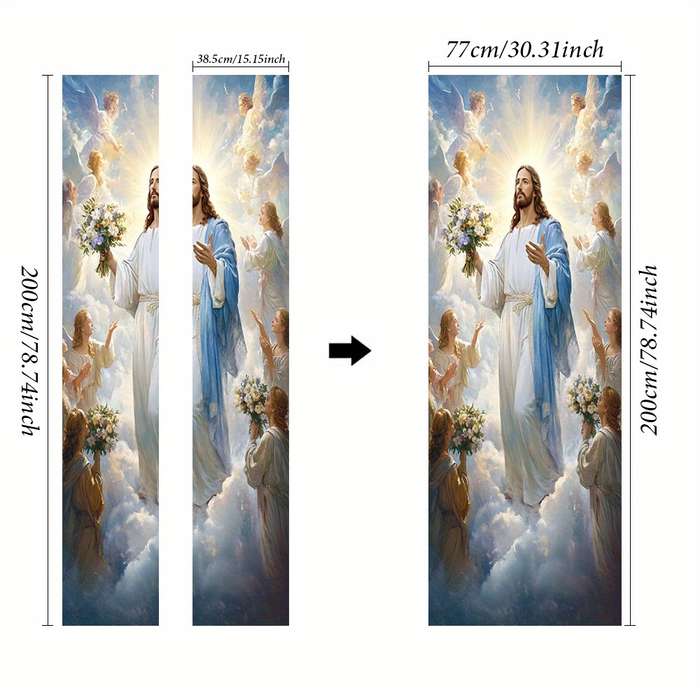 1pc 76.96x199.9cm Jesus Christian Themed Stickers