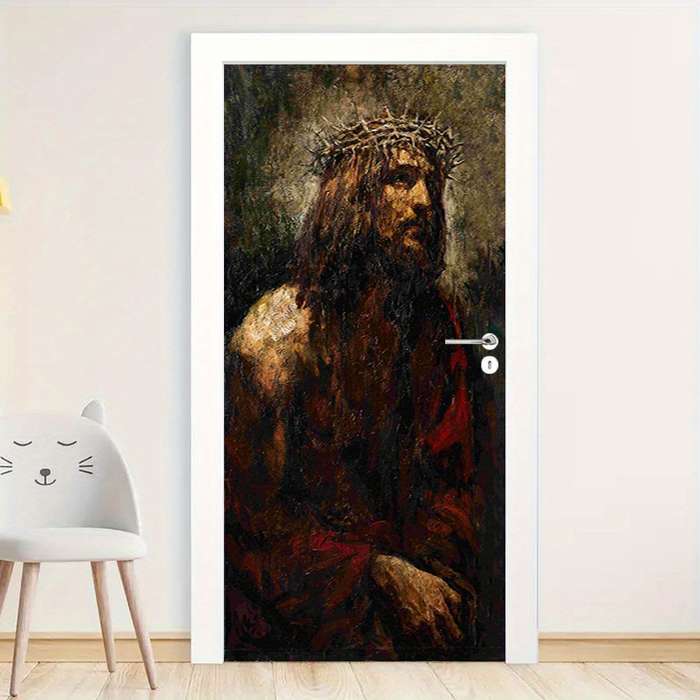 1pc 76.96x199.9cm Jesus Christian Themed Stickers