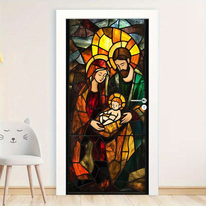 1pc 76.96x199.9cm Jesus Christian Themed Stickers