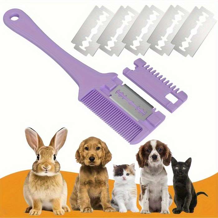 1pc Purple Size 1 Comb Add 10 BladesPet Comb