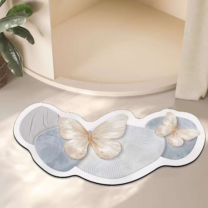 1Pc Cream Blue 50x90cm Floor Mat