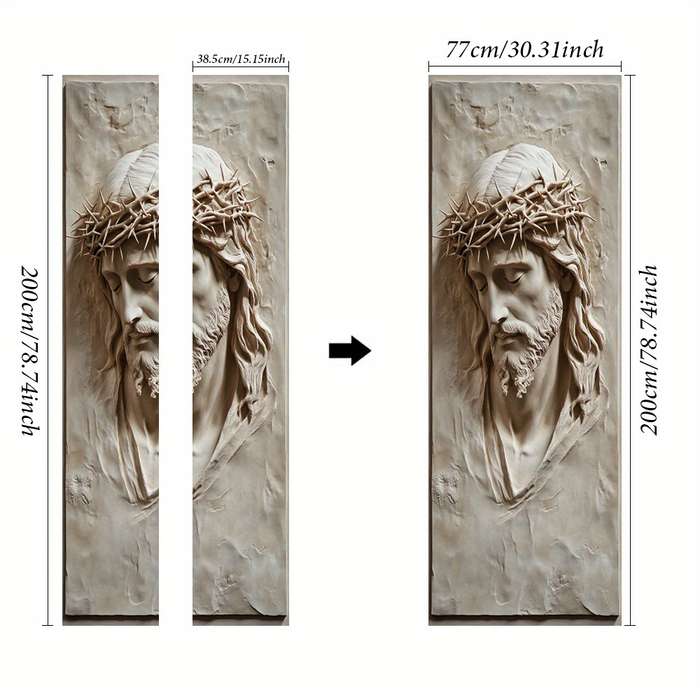 1pc 76.96x199.9cm Jesus Christian Themed Stickers