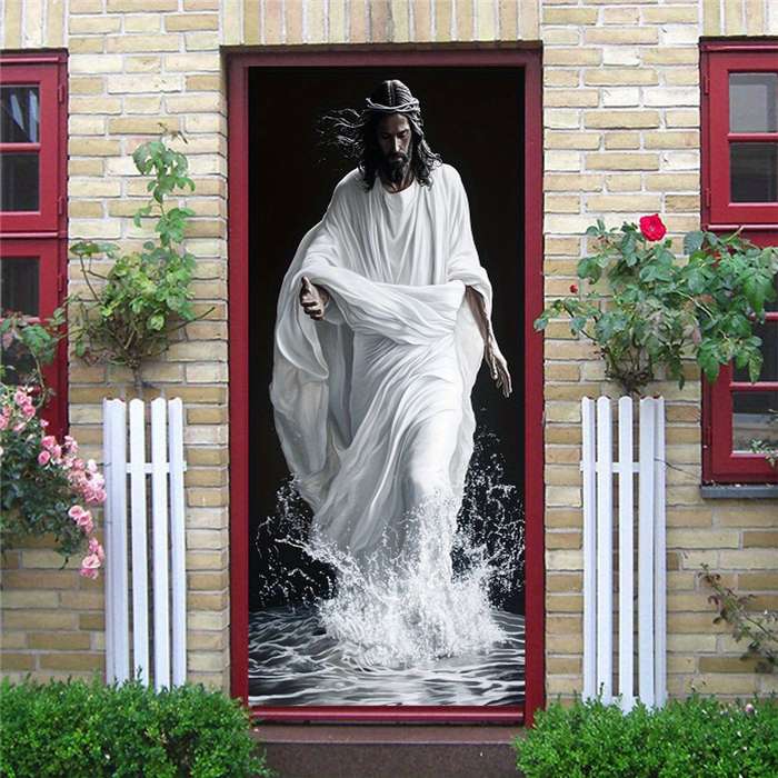 1pc 76.96x199.9cm Jesus Christian Themed Stickers