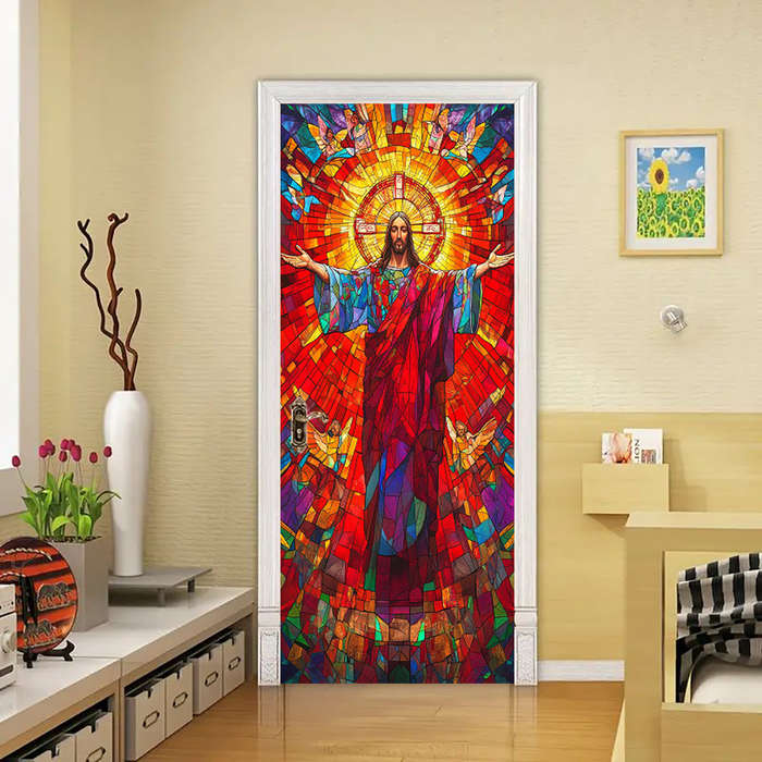 1pc 76.96x199.9cm Jesus Christian Themed Stickers