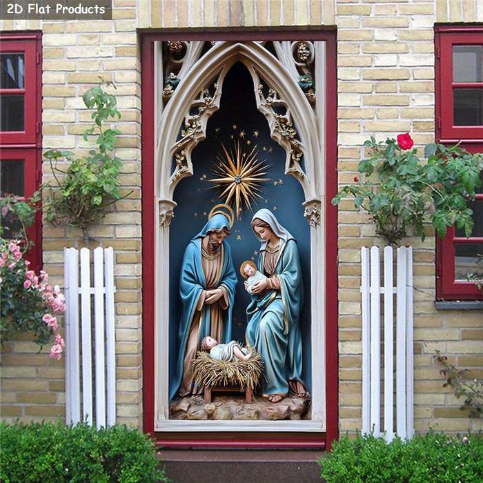 1pc 76.96x199.9cm Jesus Christian Themed Stickers