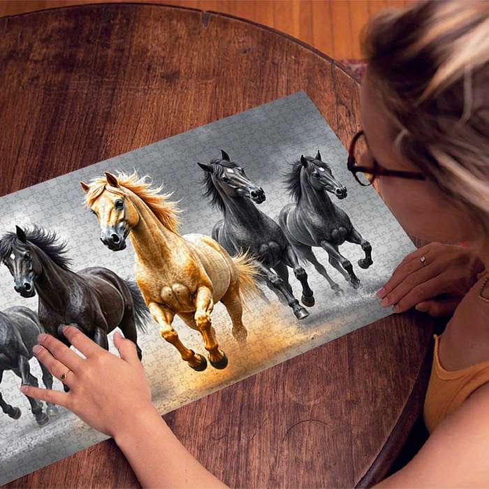 1000pcs Galloping Horses Jigsaw Puzzle 80x40cm (32x16) Large Premium High Quality