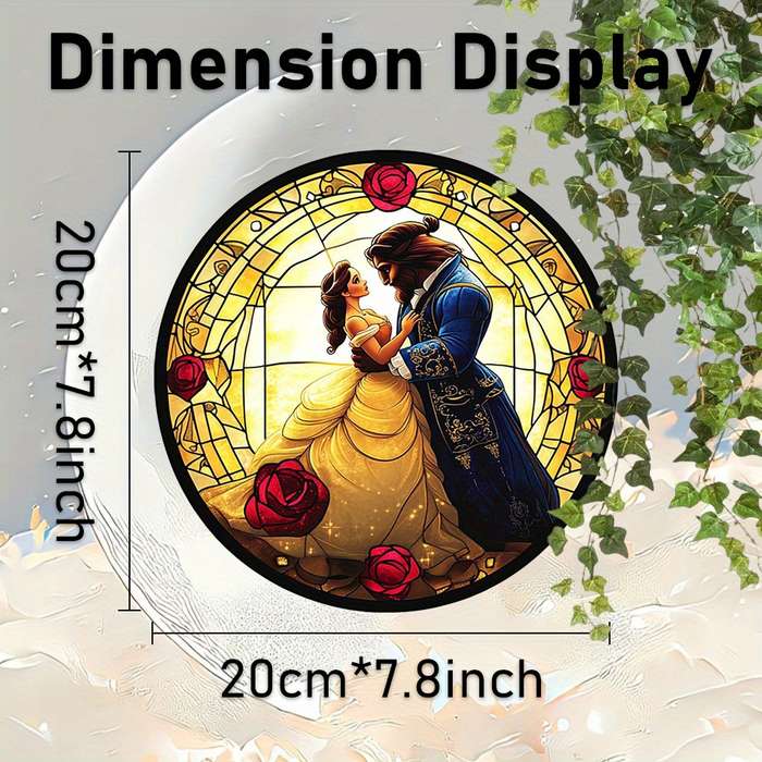 1pc 2D Flat  Beast from Beauty and the Beast Suncatcher  Stained Acrylic Window Hanging for O