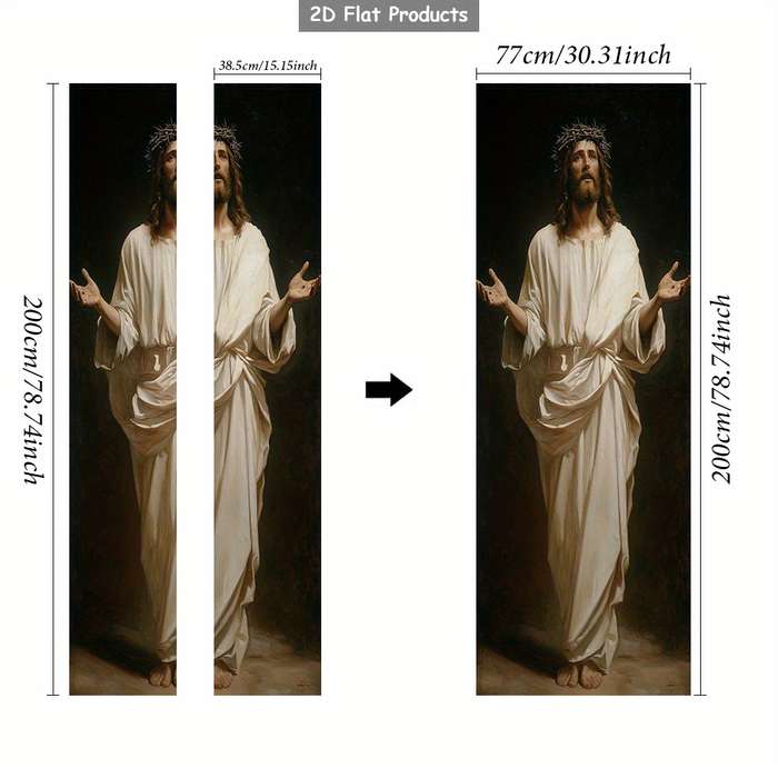 1pc 76.96x199.9cm Jesus Christian Themed Stickers