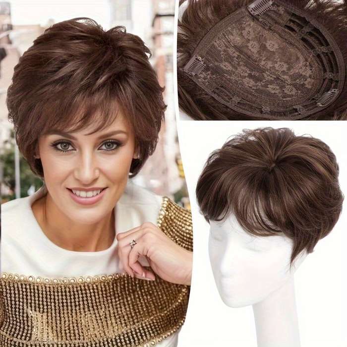 1Pc Dark Brown 10.16cm Fashion Design Wig