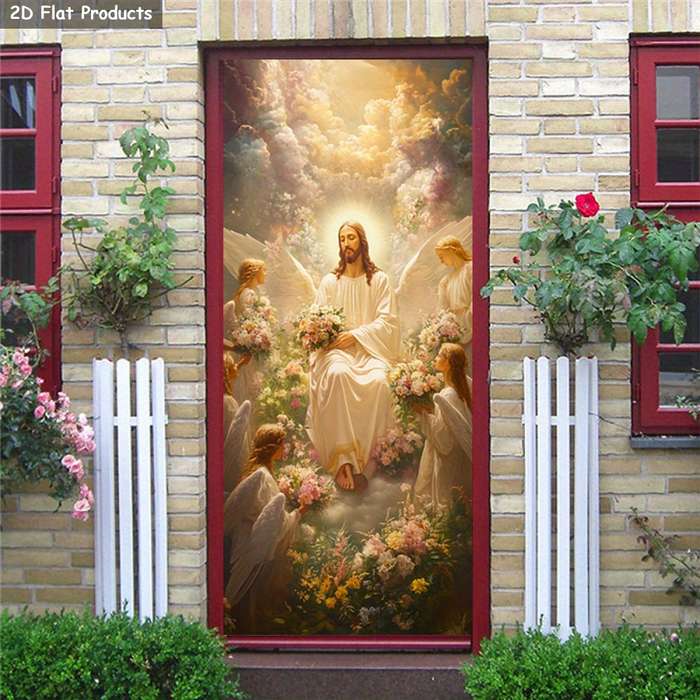 1pc 76.96x199.9cm Jesus Christian Themed Stickers
