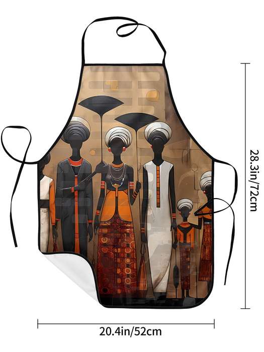 1pc Apron Featuring Artwork of African Tribal Women Designed for Both Men And Women.