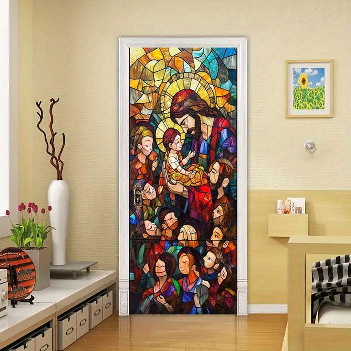 1pc 76.96x199.9cm Jesus Christian Themed Stickers