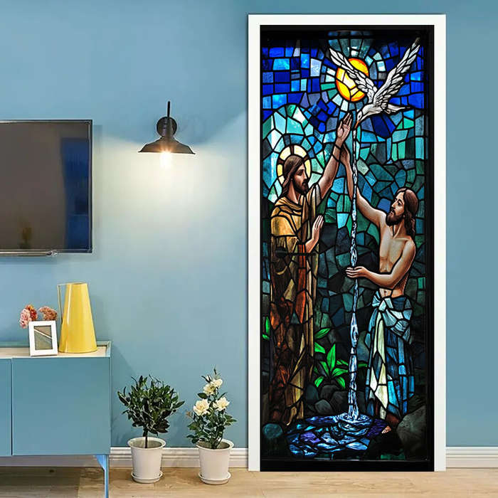 1pc 76.96x199.9cm Jesus Christian Themed Stickers