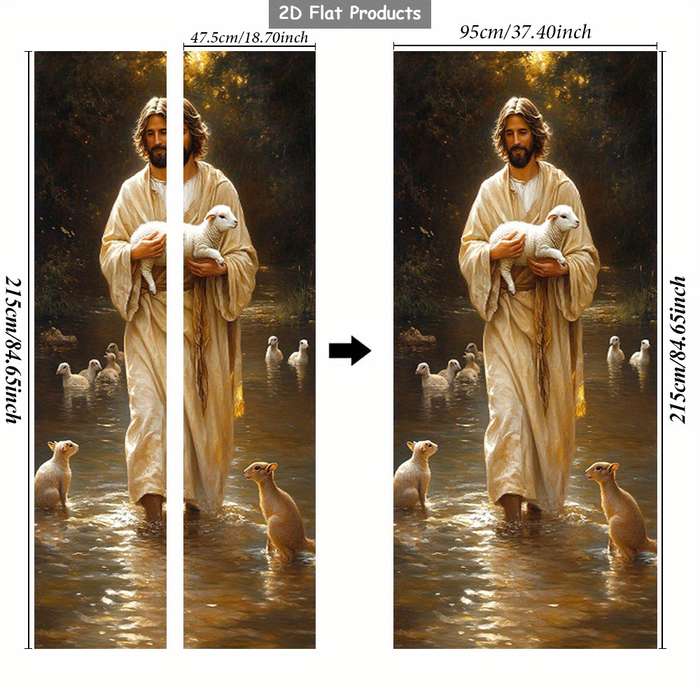 1pc 76.96x199.9cm Jesus Christian Themed Stickers
