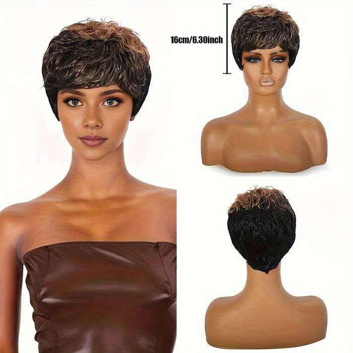 1Pc Deep Grey 20.32cm- Fashion Design Wig