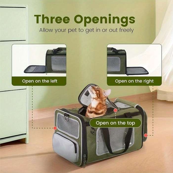 1pc Beige and Tea Green Pet Bag