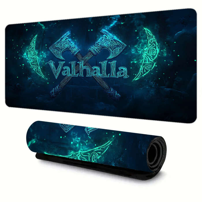 1pc 30x80cm Gaming Mouse Pad Featuring Viking Axe Design with Rubber Base